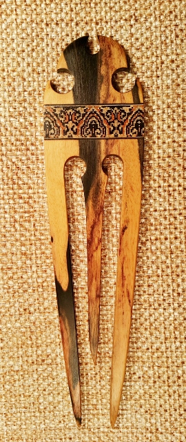 Гребень для волос из дерева, мозаика Hantoidokimo. шпилька для волос, деревянная заколка, Курск, шпилька из дерева 